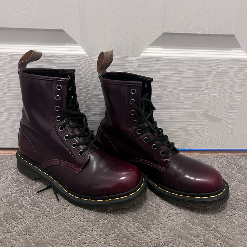 Dr. Martens Deep Burgundy Leather Boots